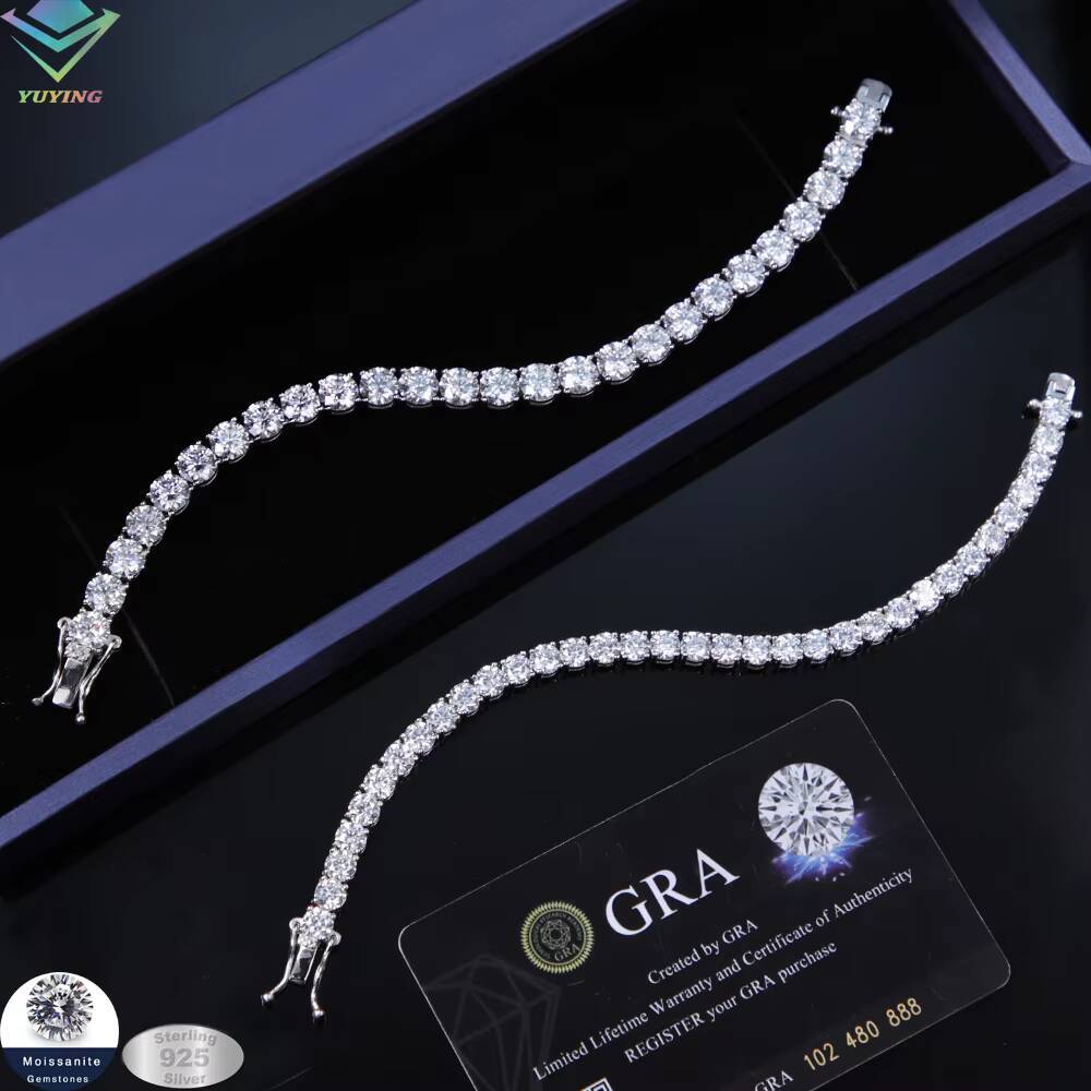 Ice Out Tennis Link Diamond Chain 925 Silver Gold Plated Fine Jewelry Bracelet VVS Moissanite Tennis Chain for Men Women