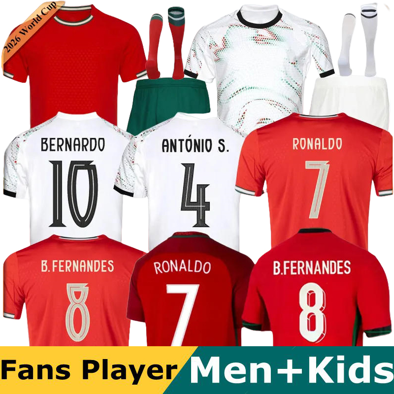 2025 Portugal soccer jerseys B.FERNANDES R. Leao JOAO FELIX PEPE BERMARDO camisa de futebol J.MOUTINHO football shirt Men Kids kit women RoNalDo Portuguese player S-4XL