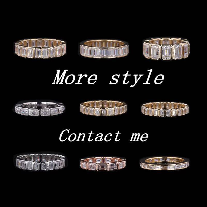 2025 Wedding Band 2.5mm Round Brilliant Cut 925 Silver Jewelry Fashion Moissanite Sterling Silver Rings for Wedding Party