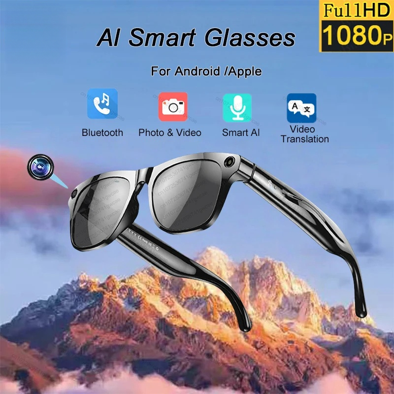 4K HD AI Chat GPT 100Mp Camera Bluetooth Call 260Mah Battery Voice Assistant Control Men Women Smart Glasses Intelligent Glasses