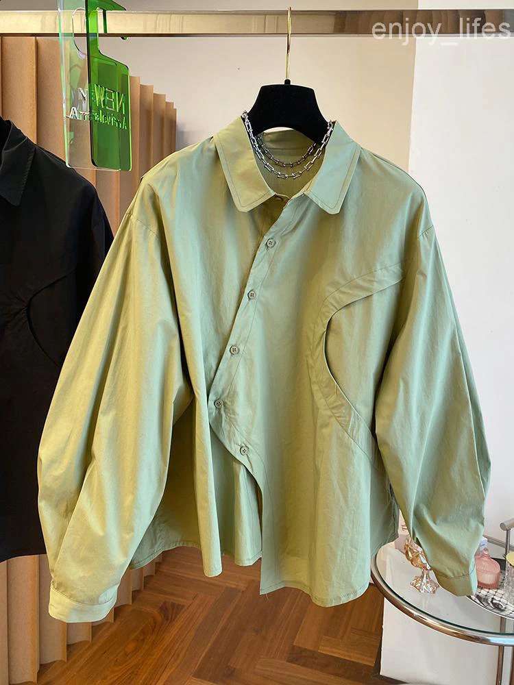 Chic Niche Irregular Shirt Womens Spring Unique Temperament Tops Loose Casual Shirts