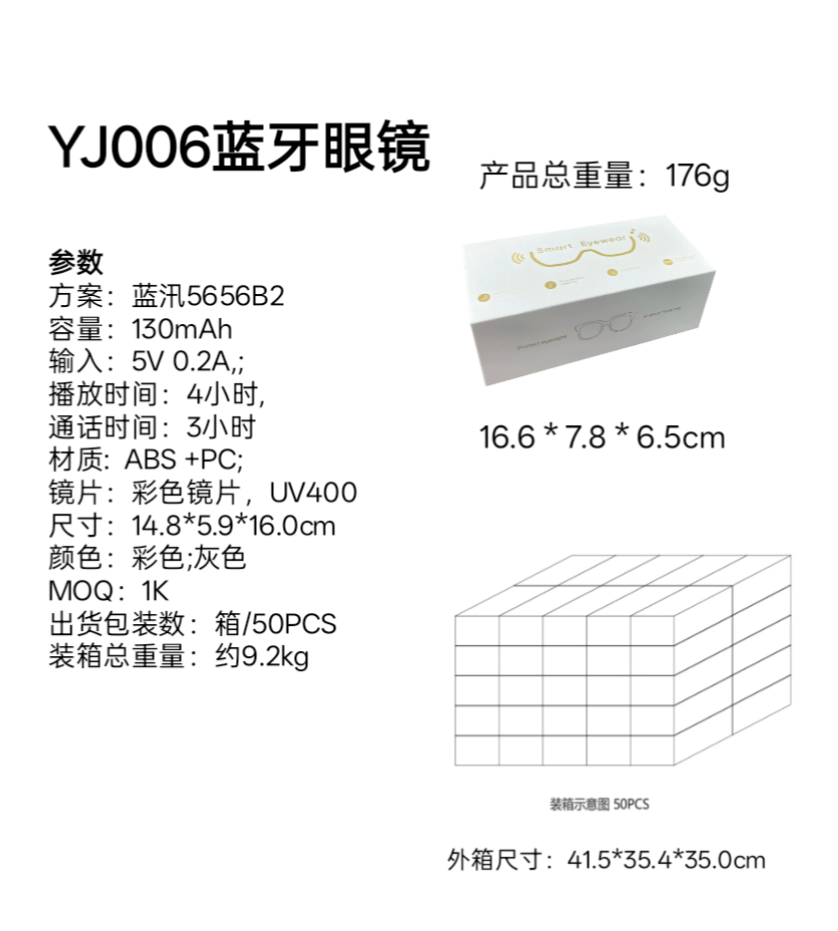 AI Translation Smart Eyewear Touch Control Charging time about 1-2 hours ABS PC Metal frames Anti-blue lense light glasses blackgray High gift pj2