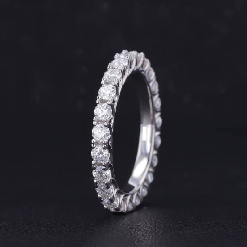 2025 Wedding Band 2.5mm Round Brilliant Cut 925 Silver Jewelry Fashion Moissanite Sterling Silver Rings for Wedding Party