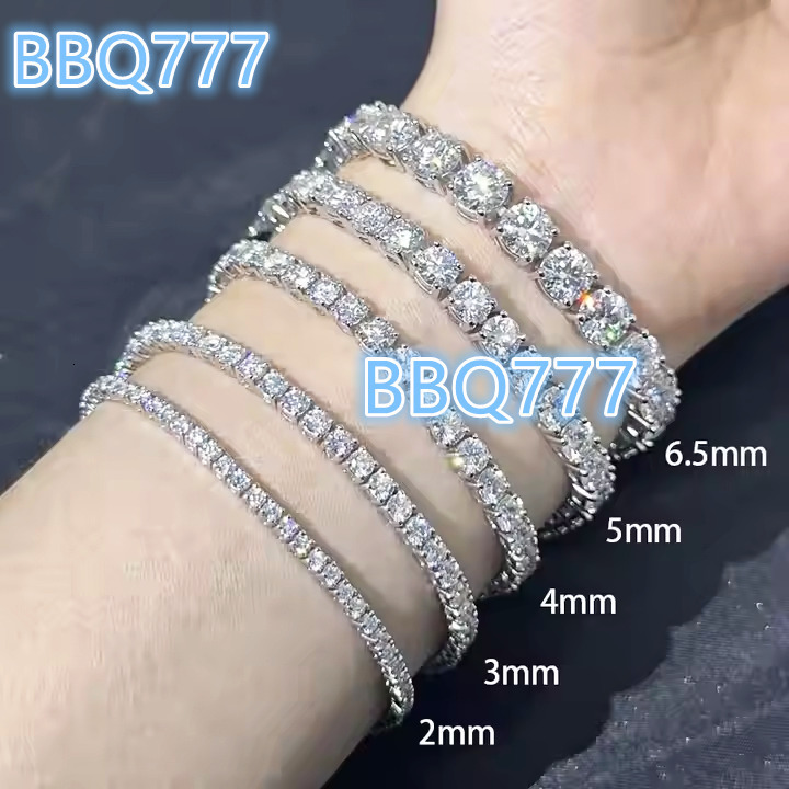 Fashion 2mm 3mm 4mm 5mm 6.5mm GRA Certified VVS Moissanite Women Tennis Bracelet 925 Sterling Silver Bracelet for Man Woman