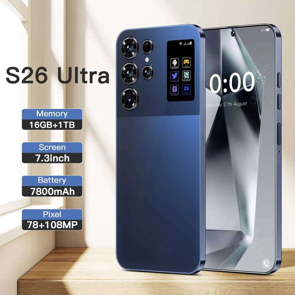 2025 New Model S26 Ultra Android 14 Smartphone 16 1TB 4G 5G 7.3inch HD Screen 72 + 108MP Dual SIM Phone