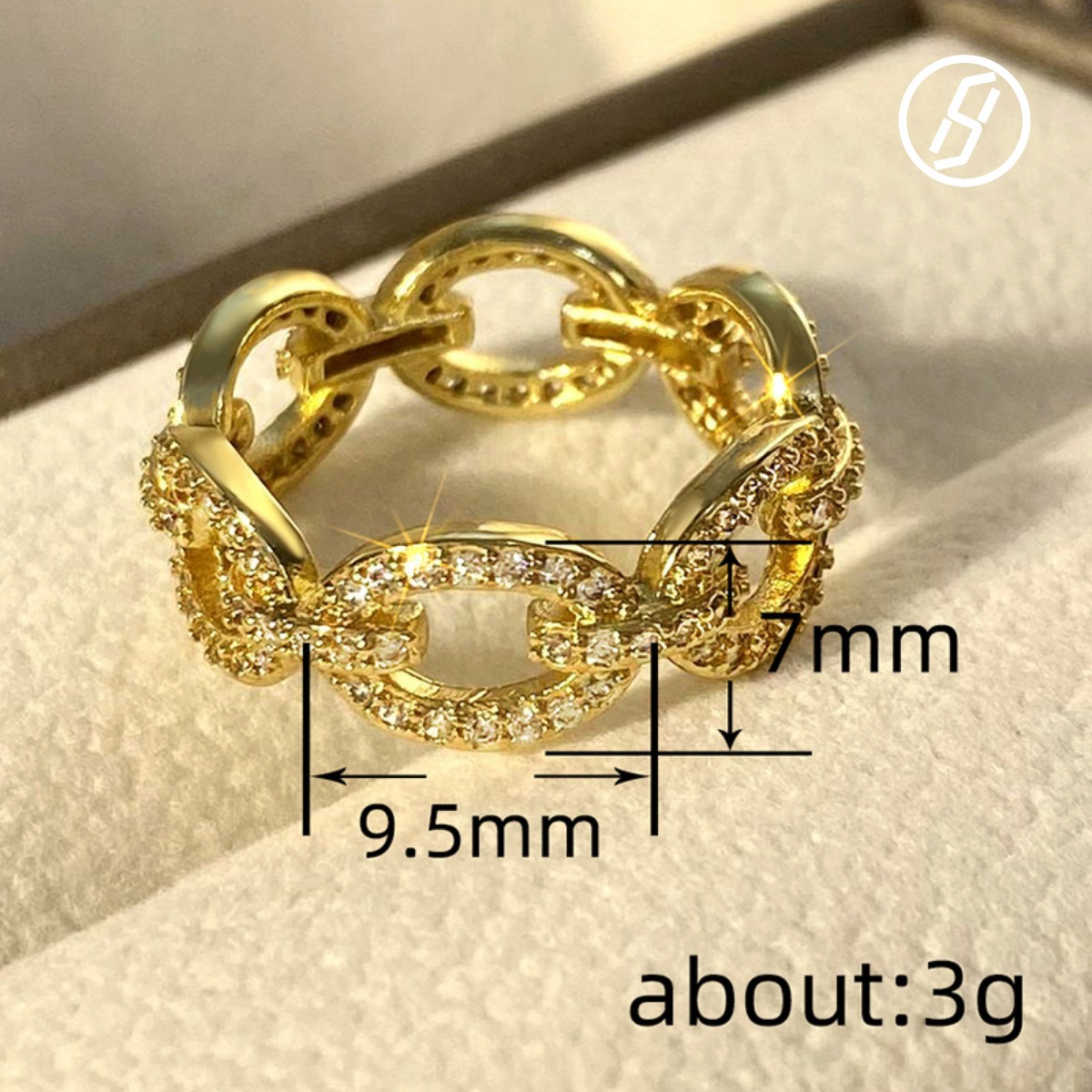 Free Shipping 2025 New Round Buckle Micro-inlay Design Geometric Trendy Style Personalized Cuban Chain Designer Ring for Women