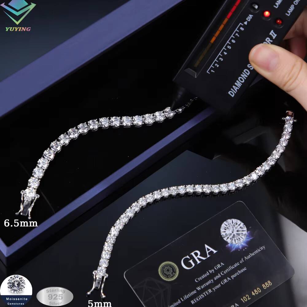 Ice Out Tennis Link Diamond Chain 925 Silver Gold Plated Fine Jewelry Bracelet VVS Moissanite Tennis Chain for Men Women