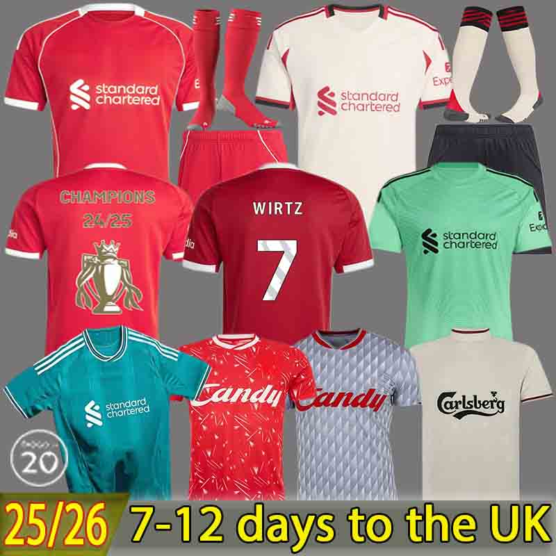 25 26LiverOOOIIl SZOBOSZLAI Wirtz soccer jerseys home away 10 MAC ALLISTER 30 Frimpong 9 DARWIN 18 GAKPO maillot fans player football shirt Mens Kit Full sets