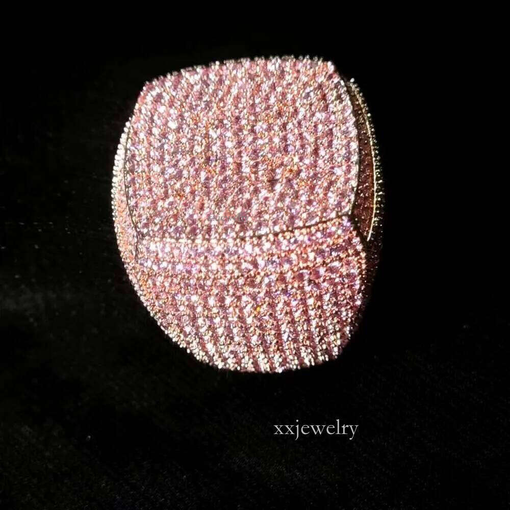 Fashion Fine Jewelry Vvs Moissanite Iced Out Rings Men Gold Plated Sterling Sier Dia Hip Hop Ring