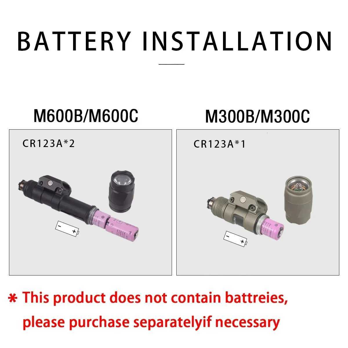 Tactical Flashlight SF M600 M600B Weapons Light Airsoft Rifle M300 M300C Scout Light Fit 20mm Rail Hunting Gun Lamp Z250802