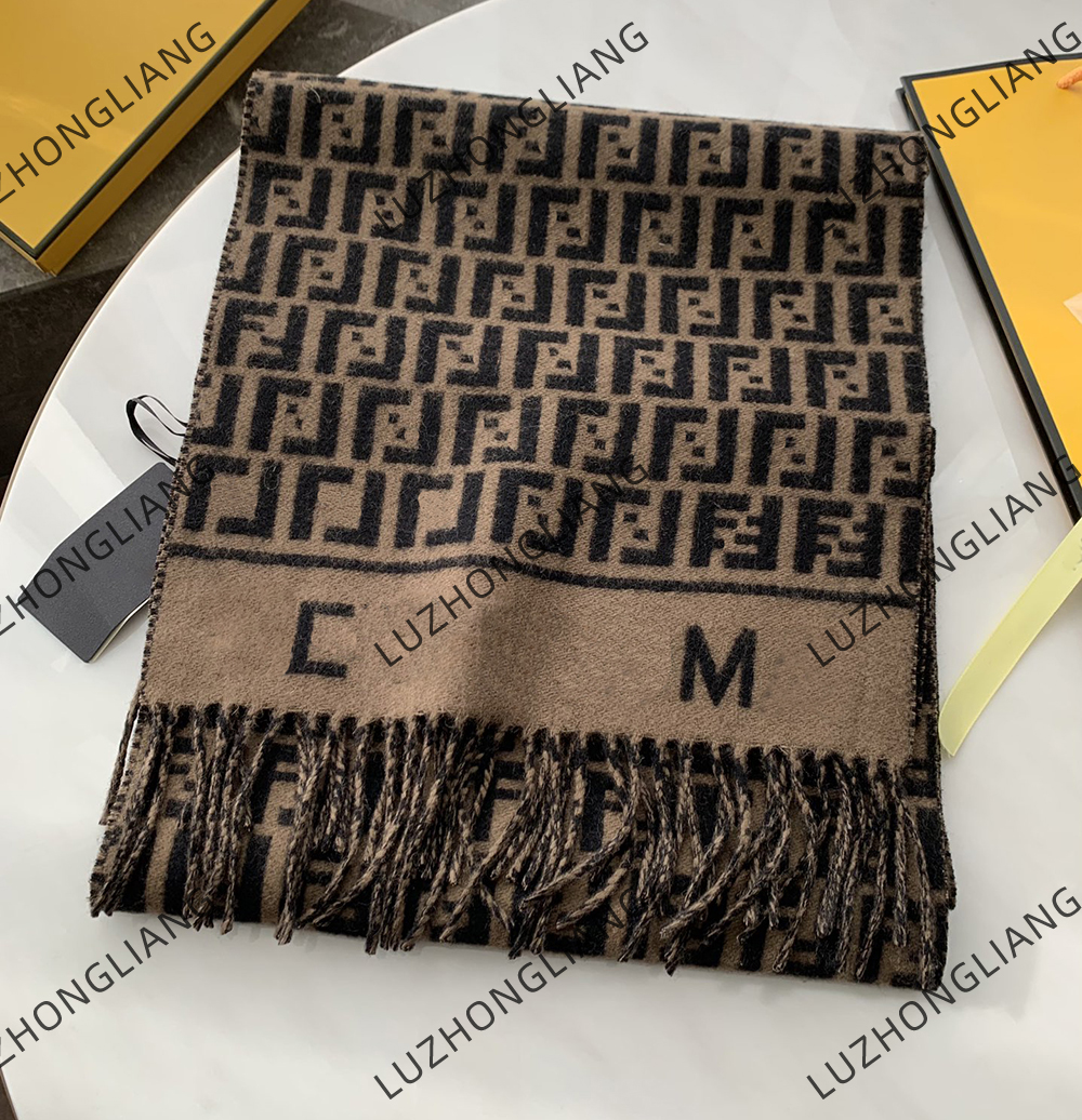 High end 100% wool cashmere blend scarf shawl with warm tassel FV letter autumn and winter designer scarf 888888888