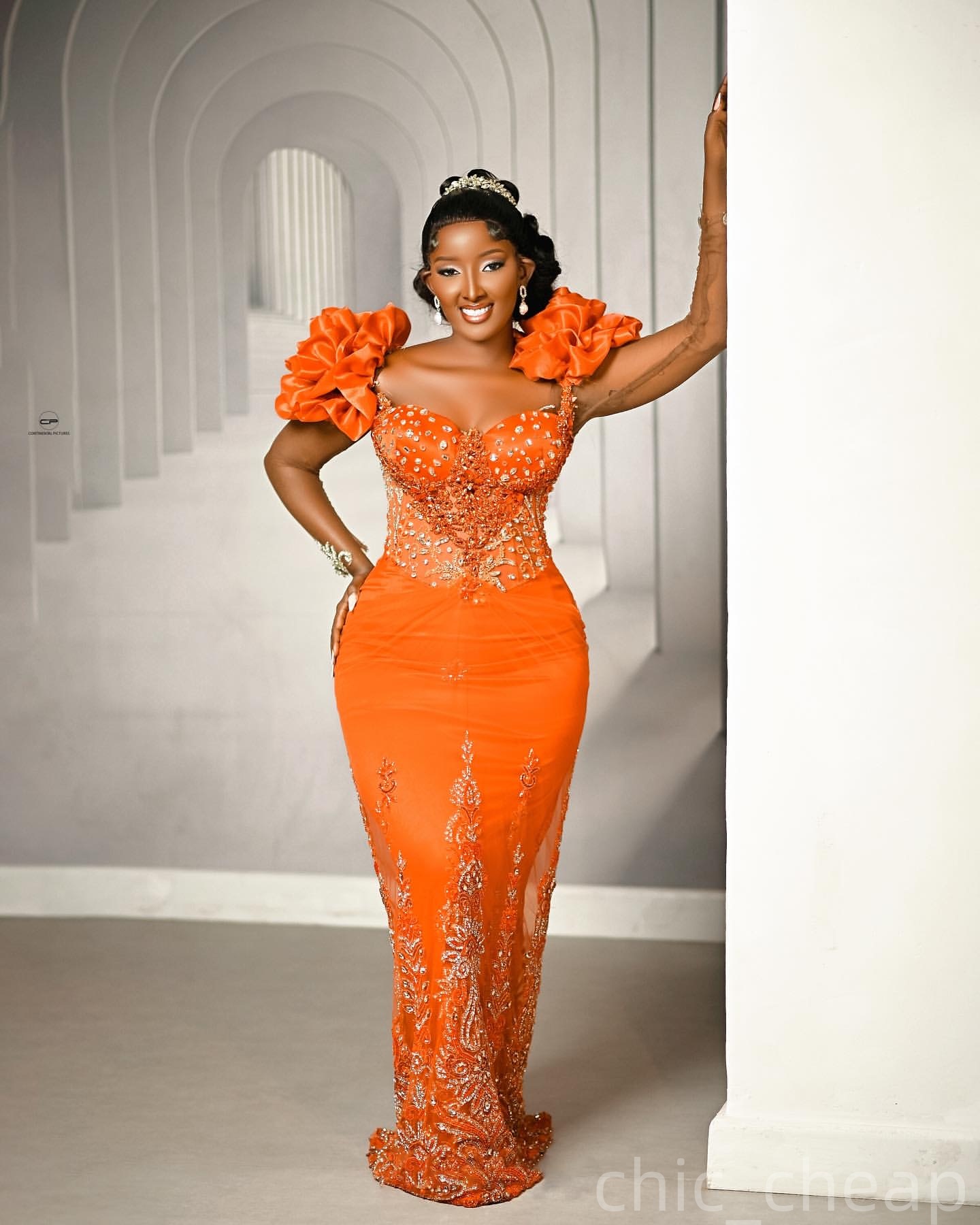 Orange Sheath Prom Dresses 2025 Crystals Lace Spaghetti Evening Formal Party Second Birthday Engagement Gowns Plus Size Dress For Special Occasions ZJ