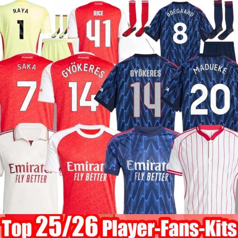 25 26 soccer jerseys RICE SAKA MARTINELLI 2025 2026 Jersey ODEGAARD SALIBA HAVERTZ kids kits Gabriel TROSSARD arsenalfootball Shirt Kit uniform Lewis Skelly ArSeN