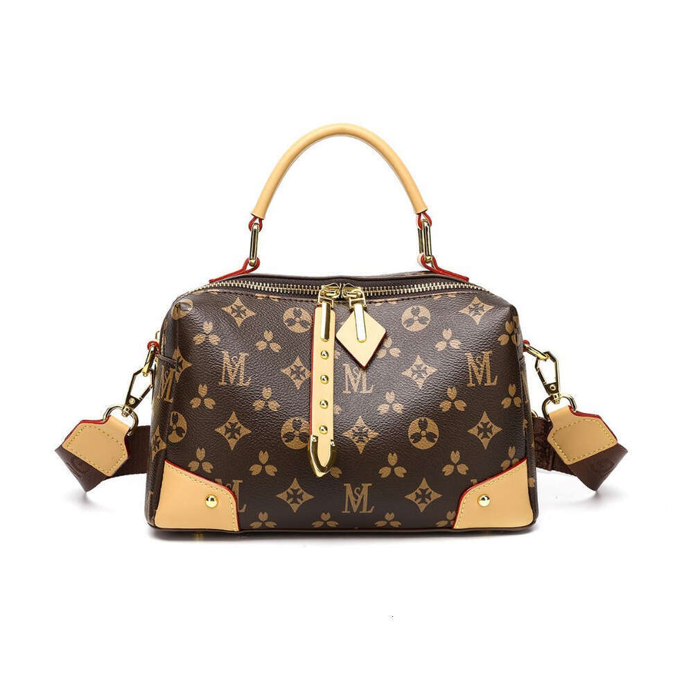 2025 New Classic Monogram Handbag Boston Pillow for Women Commuting Fashion Simple Shoulder Crossbody Bag