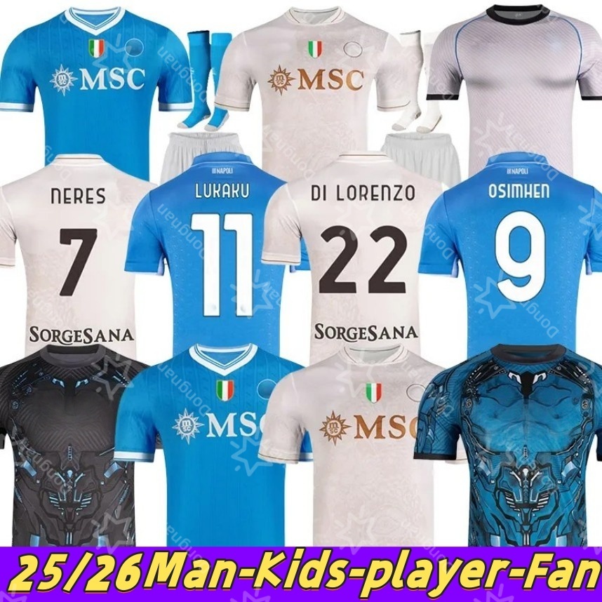25 26 NAPOLI soccer jerseys Halloween Match Maglia Limited Naples 2025 2026 ZIELINSKI KVARATSKHELIA KIDS FOOTBALL SHIRT OSIMHEN RASPADORI SSC Napoli Maills