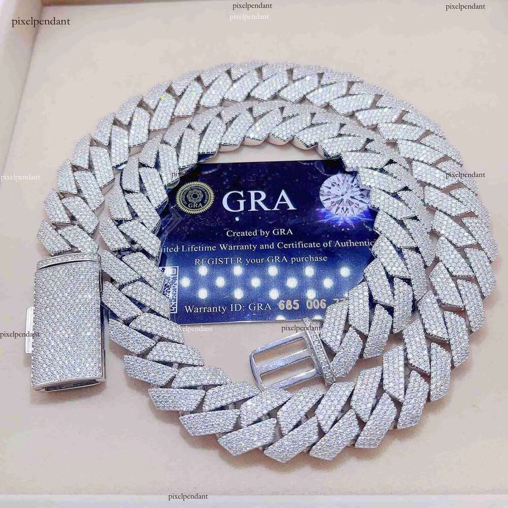Cuban pendant hip-hop jewelry High quality Moissanite necklace Breaking ice Moissanite Sier Miami man necklace Moissanite Chain gift