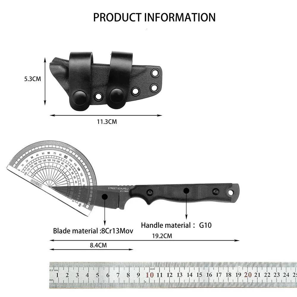 Light Outdoor Tactical Straight 8Cr13Mov Fixed Blade G10 Handle EDC Neck Knife with Sheath Camping Survival Tool high-quality
