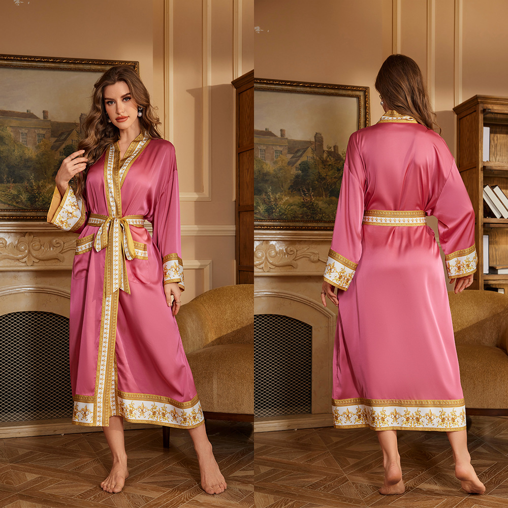Outfits For Woman New long-sleeved long nightgown for women, suitable for spring and autumn can be used as a nightgown or bathrobe