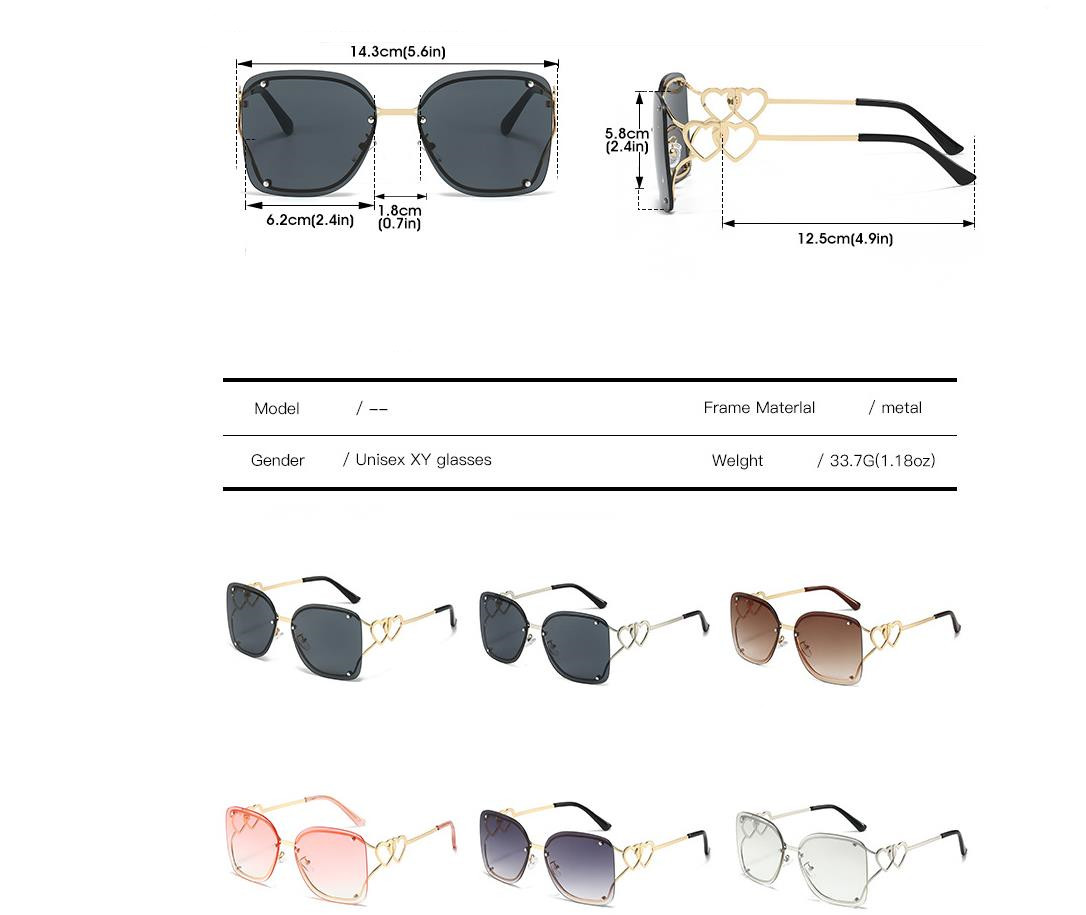 Designer Sunglasses For Women Oversized Sunglasses Fashion Classic Retro Sunglasses Heart Luxury Polarized Goggle Pilot PC Frame Square UV400 Eyewear 