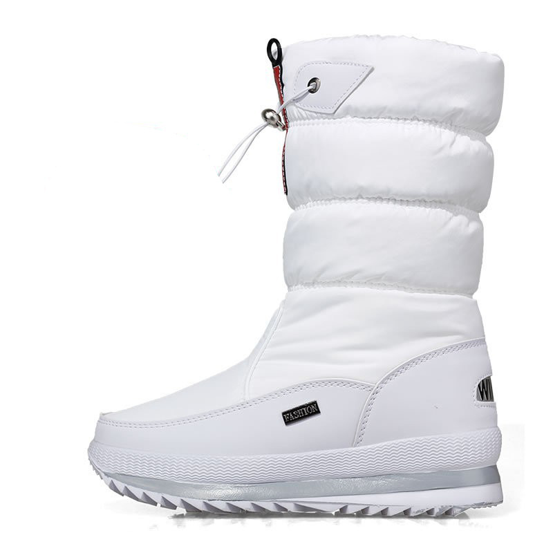 Free delivery designer plus size women snow boot flat bottomed midsole water-resistant thick zipper cotton shoes Insulated