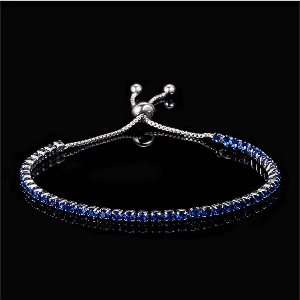 RQ Wholesale Cubic Zirconia 14K 18K Rose Gold Silver 3mm Tennis Chain Women Men Iced Out Crystal CZ Diamond Tennis Bracelet