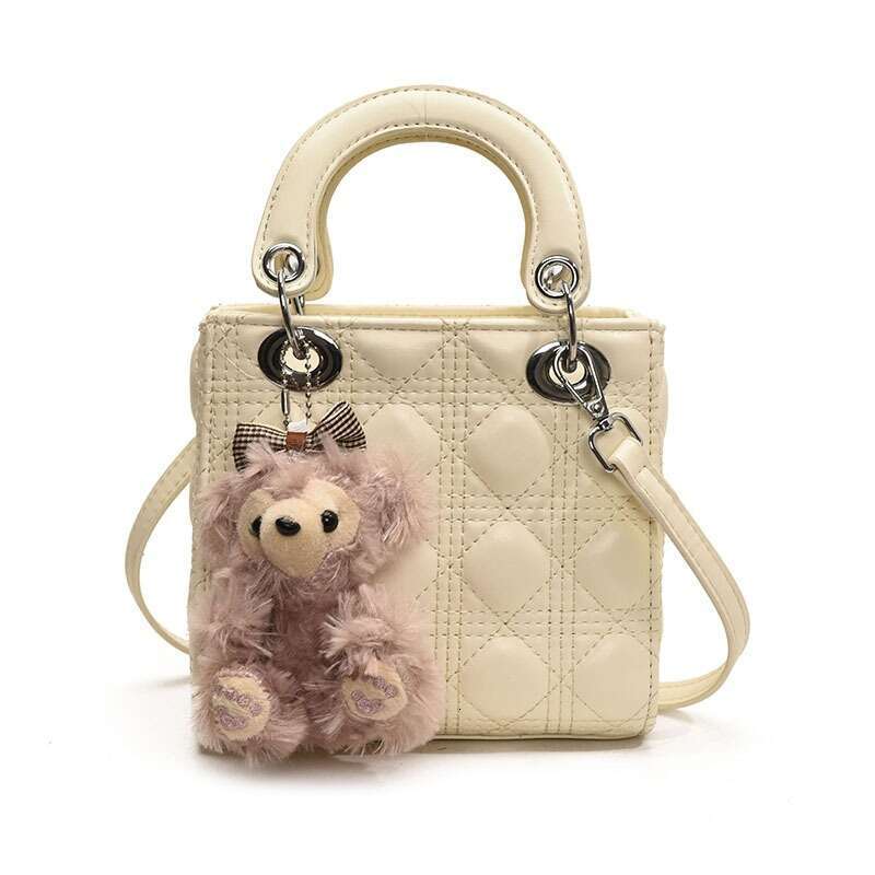 2025 Spring New Handheld Princess Diana for Women, Textured Quilted Small Square Bag, Elegant Trendy Single Shoulder Crossbody Bag