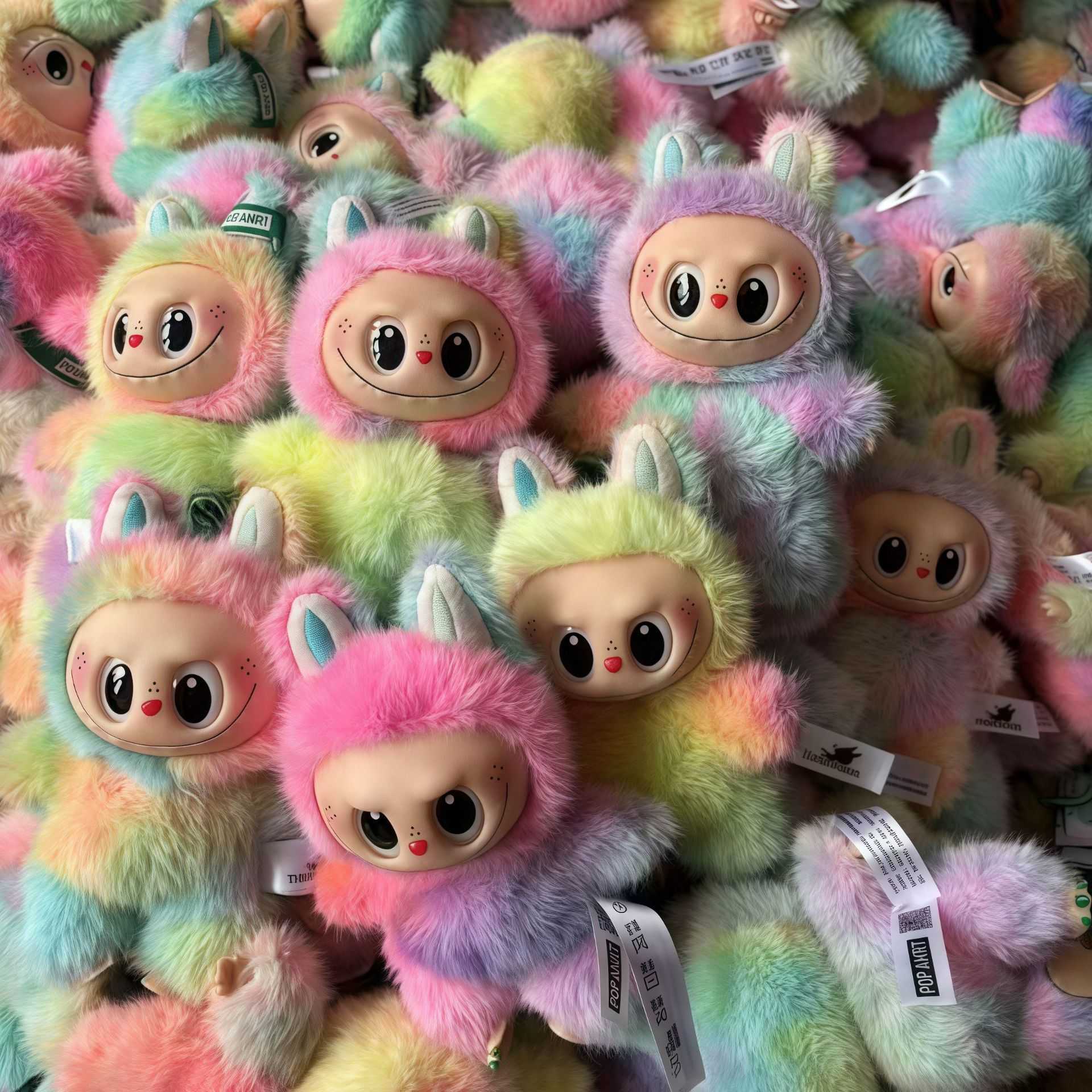 Labubu Fourth Generation Vinyl Face Plush Labubu Macaron High-Quality Fourth Generation Blind Box Keychain L250803