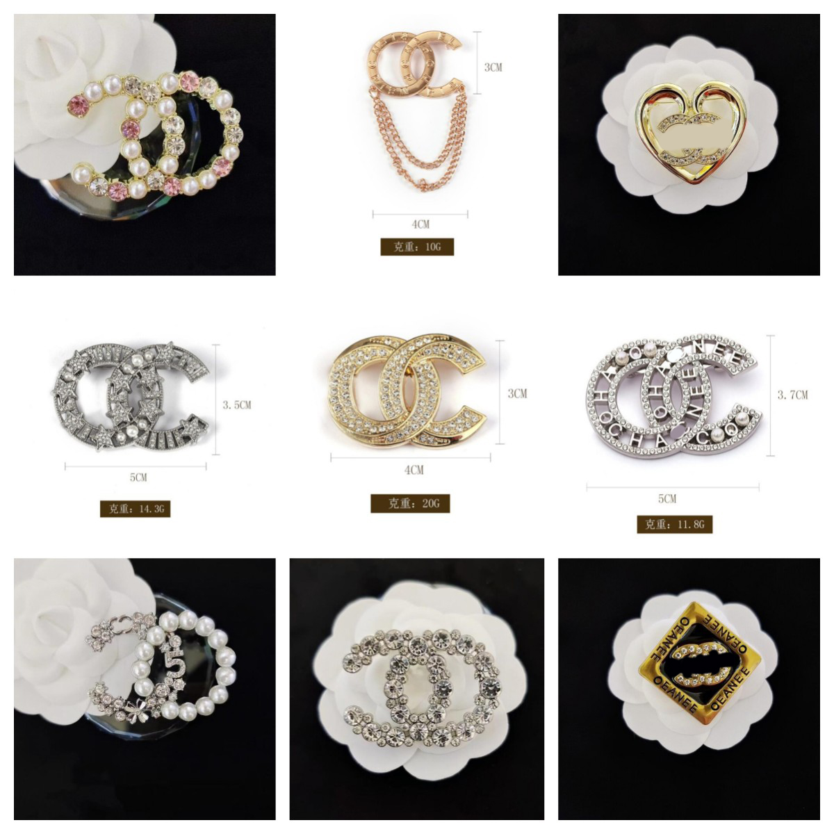 500Styles Designer Brooch Initials Crystal Brooches Pin Geometric Cross Semicircle Pearl Pins for Women Clothing Decoration Jewelry Accessories Mixed Send