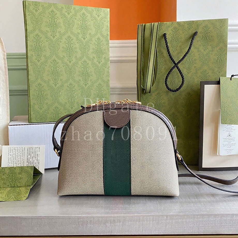 Diamond quality Designer Shell bag small size 23.5CM Canvas Leather Shoulder Bag Luxury cosmetic bag With Box 25G499621A