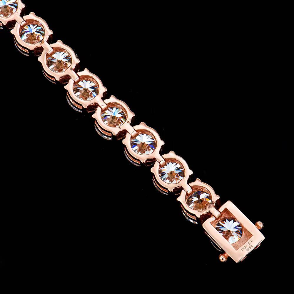 6mm VVS Moissanite Diamond Tennis Bracelet Fashionable Rose Gold 925 Sterling Silver Lab Grown Mossanite Jewelry for Women Gift