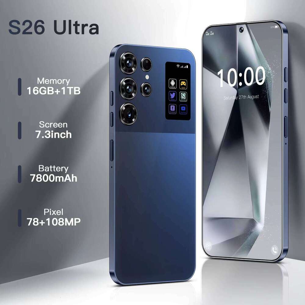2025 New Model S26 Ultra Android 14 Smartphone 16 1TB 4G 5G 7.3inch HD Screen 72 + 108MP Dual SIM Phone