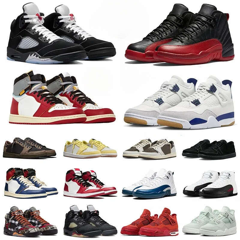 12s Men Breathable Comfortable 4s Fear Navy Flu Game 5s Black Metallic Basketball 1 High top designer Sneakers Women Shoes