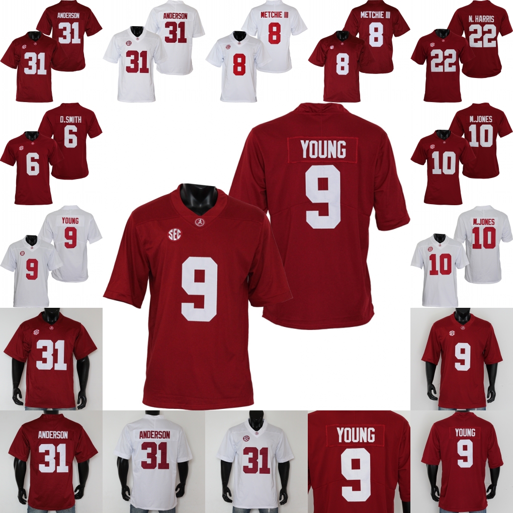 Alabama Crimson Tide Red White Football Jersey Milroe Haynes Simpson Williams Hill Young Bernard Miller Mbakwe Henry