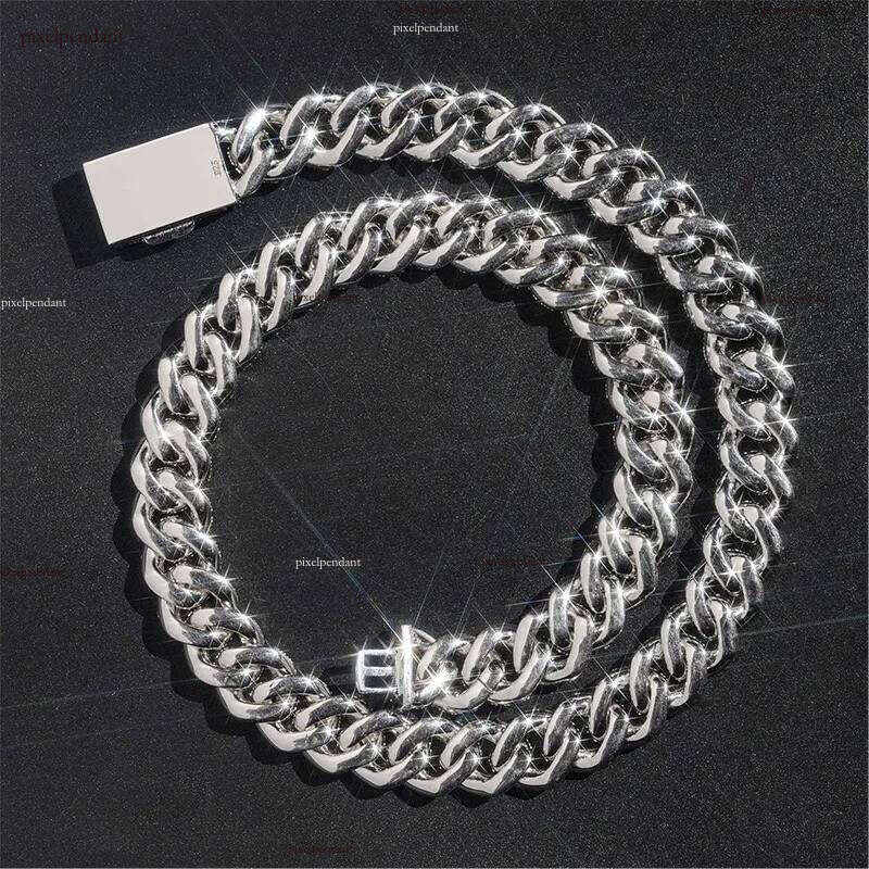 fashion pendant jewelry iced out hip hop miami link chains men women sier 15mm wide round shape vvs moissanite cuban necklaces and bracelets
