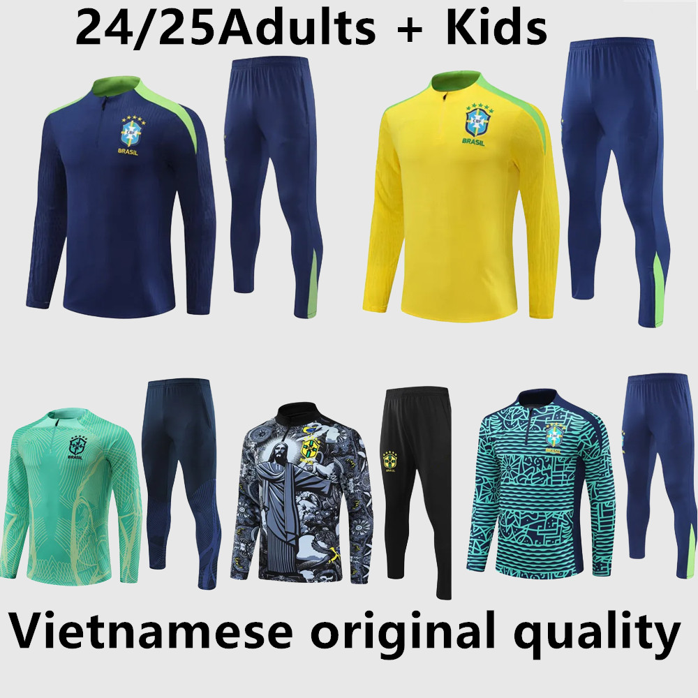 NEYMAR JR Tracksuits 2024 2025 Brazil Tracksuit Sportswear VINI.JR Men Training Suit Soccer Jersey Uniform Chandal Gjesus Coutinho Brasil Sleeveless Vest Adul Gpvh
