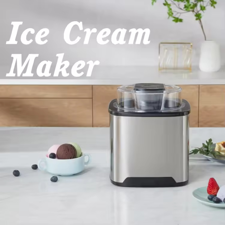 electric ice cream maker machine 12W 2L big capacity stainless steel household small kitchen appliances portable frozen yogurt machine