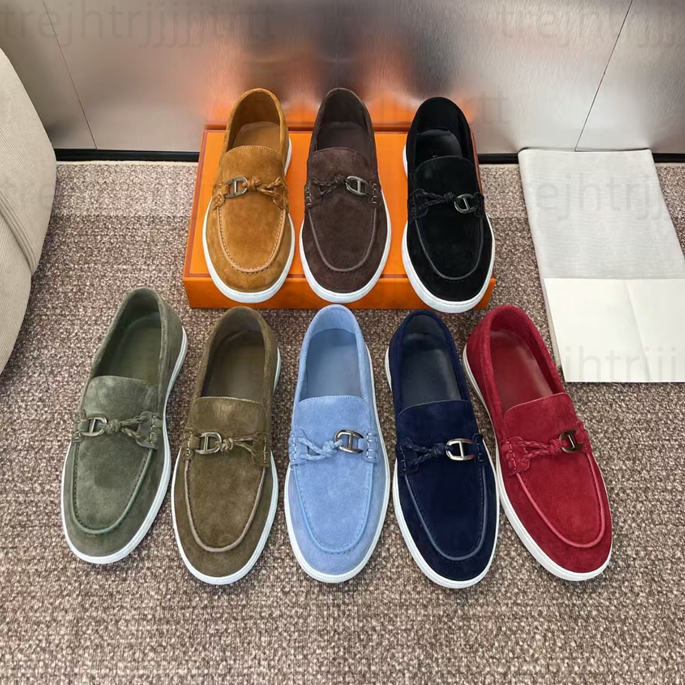 Women's Flat Loafers cowhide suede Round Toe Slip-On Men Shoes Couple Casual walk Shoes Dress Shoes Luxury Designer Unisex Daily Outfit factory footwear