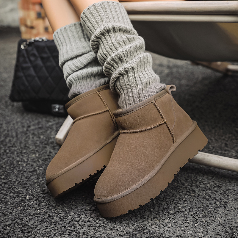 free shipping for designer Boots women Thick-soled snow boots short ankle boots with fleece thickening anti-slip wear-resistant
