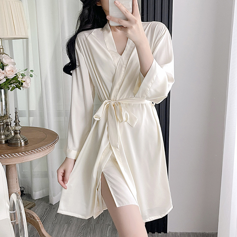 B999-Women's summer pajamas ice silk sexy lace suspenders with chest pads home clothes set thin