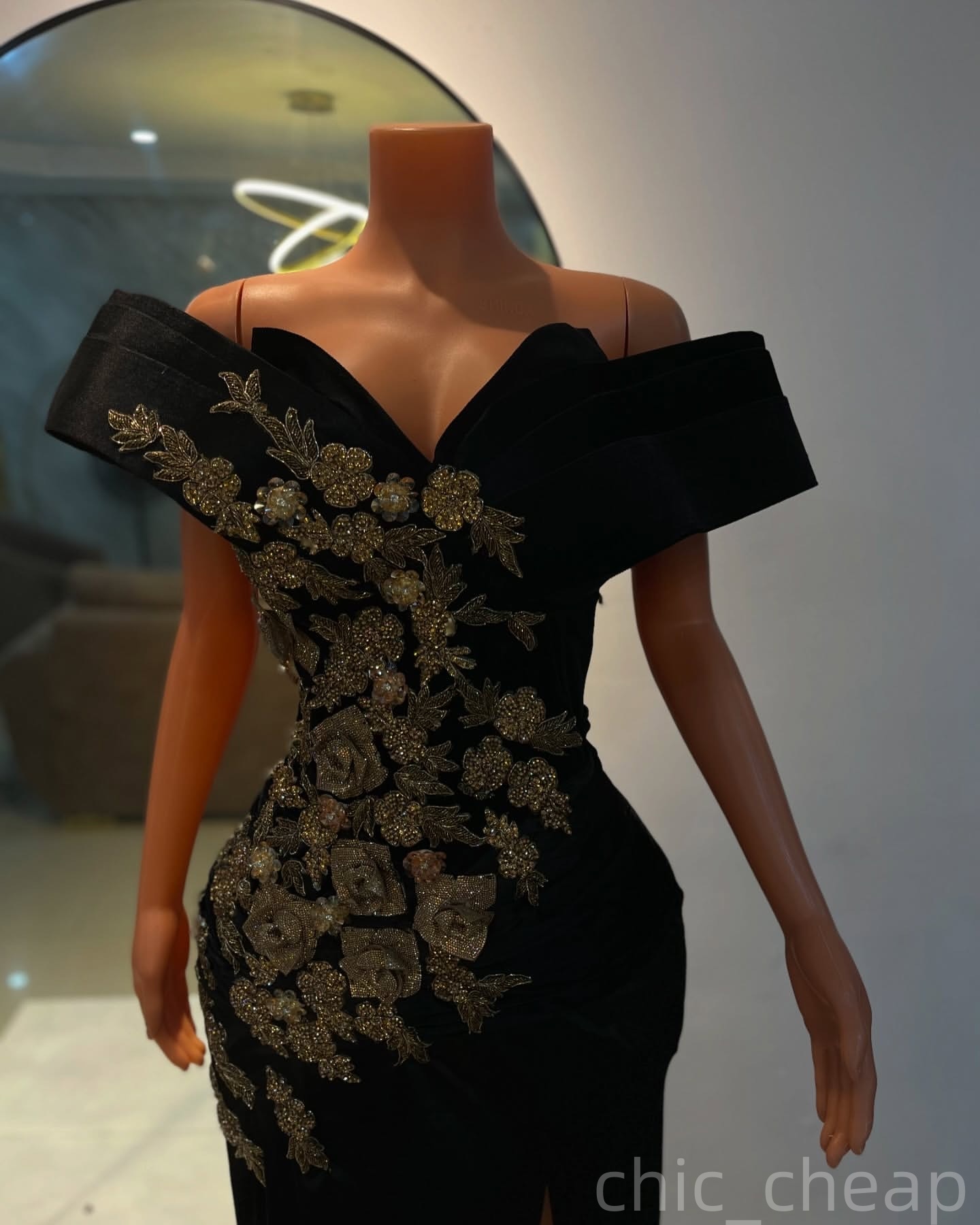 Black Sheath Prom Dresses 2025 Lace Beaded Flowers Velvet Evening Formal Party Second Birthday Engagement Gowns Plus Size Dress For Special Occasions 