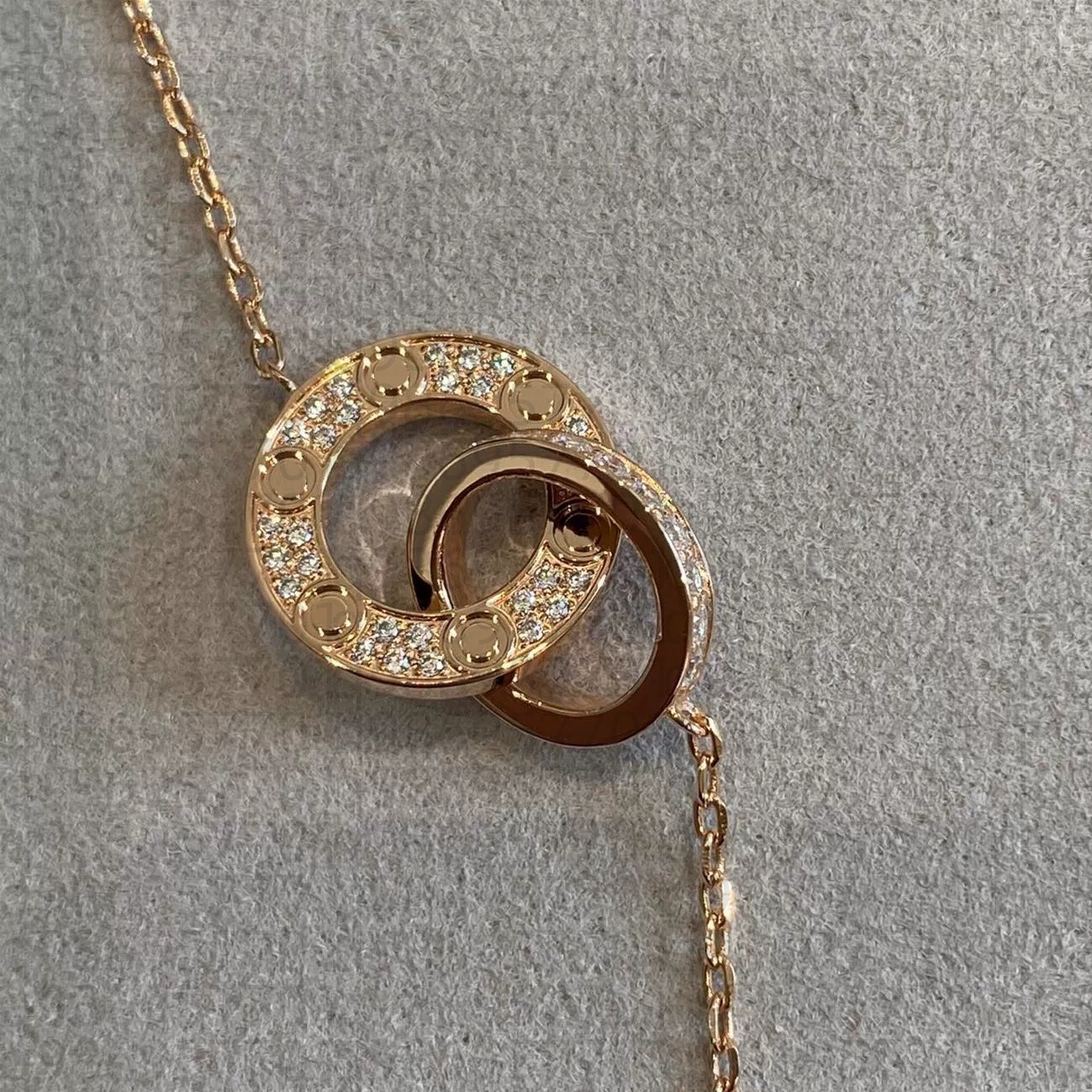 Designer necklace for woman Classic Double Ring Women Thick Plated Rose Gold luxury jewlery Fashion Light Luxury Starry Sky Necklace Exquisite AAA