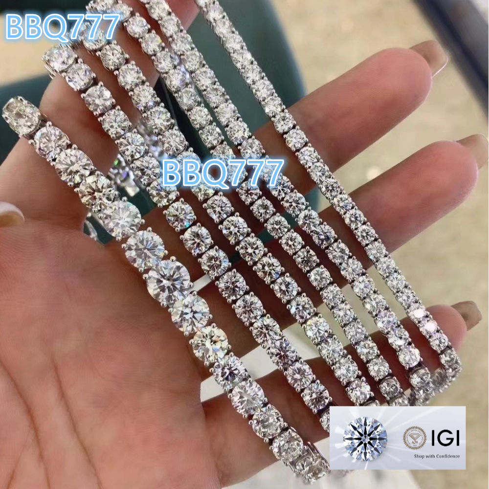 Luxury 10k 14k Solid Gold Mens Tennis Bracelets DEF Vvs Lab Grown Diamond Link Chain Elegant Lab Diamond Jewellery for Women