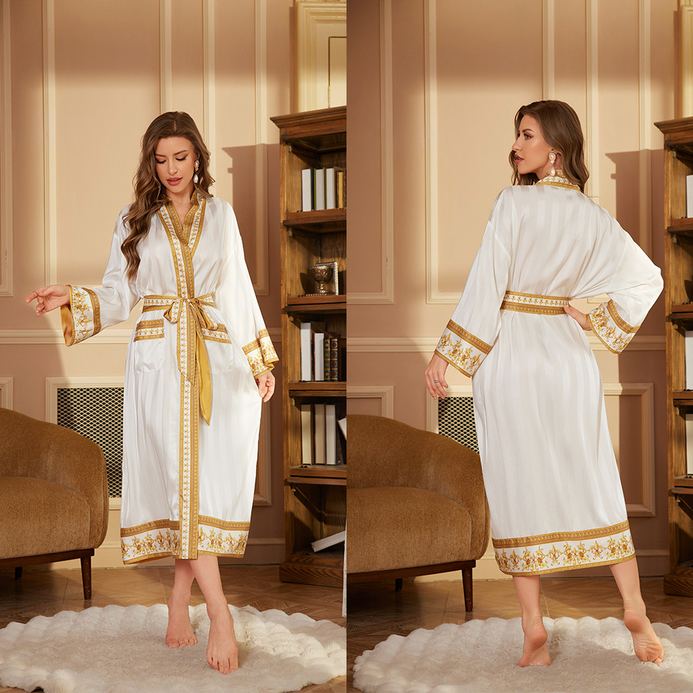 Outfits For Woman New long-sleeved long nightgown for women, suitable for spring and autumn can be used as a nightgown or bathrobe