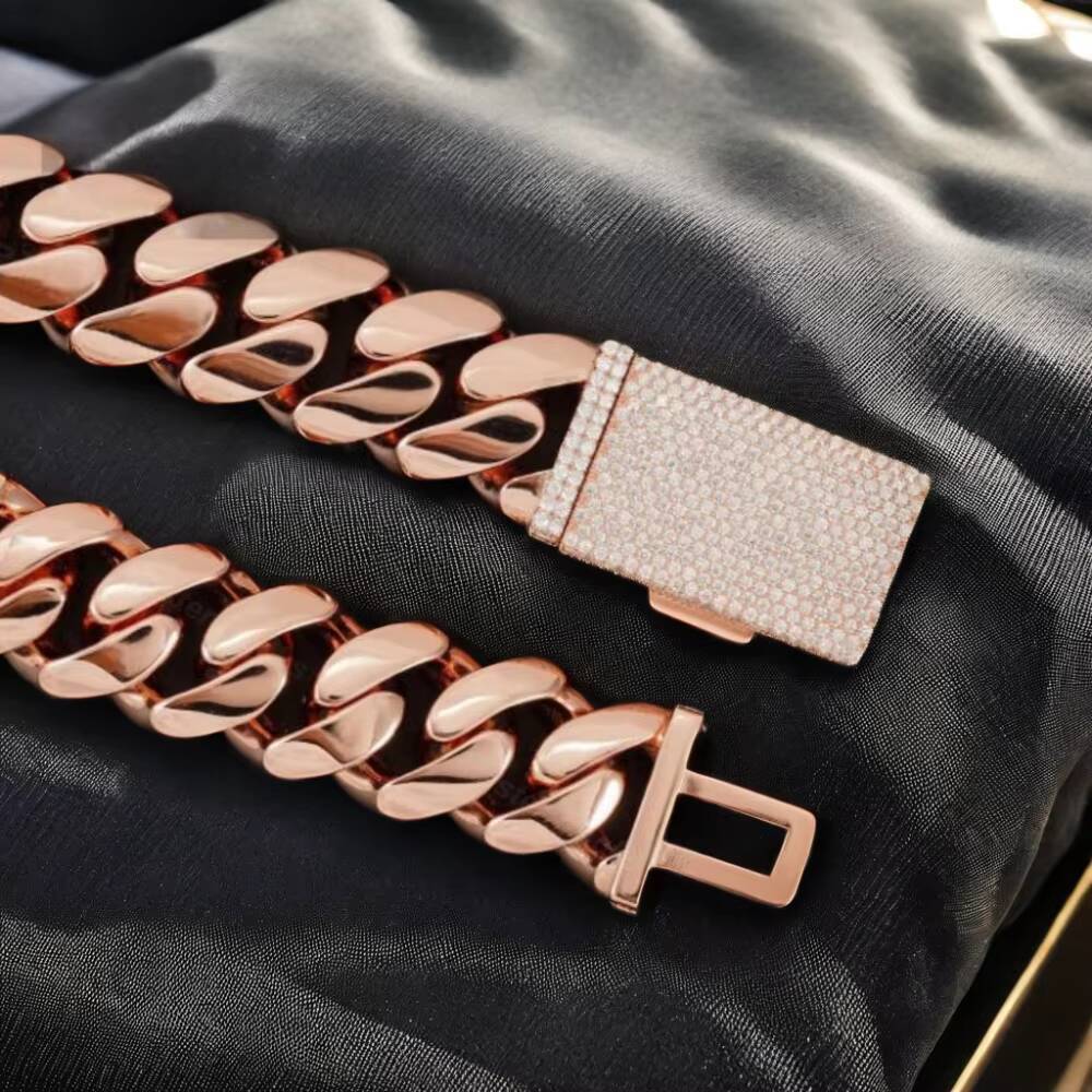 Stylish Designer Grade High-Quality VVS Moissanites Set In Robust 24mm Thick Genuine 925 Sterling Silver Heavyweight Cuban Chain