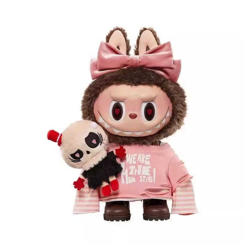 Labubu doll 38CM Heartbeat Macaron Enamel Monster Face Blind Box PVC Statue Desktop Decoration Cute Doll Kids Birthday Gift L250905