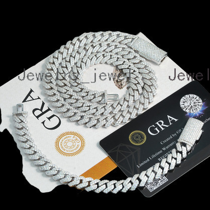 Custom Hip Hop Punk Necklace Tennis Chain Choker Source Factory 925 Silver 2-6.5mm Moissanite Gold Silver Cuba Chain Necklaces