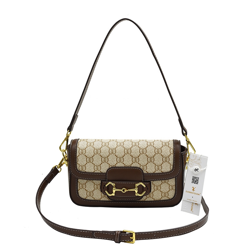Free shipping high-end design women's bag new popular fashion saddle bag retro underarm bag trendy single-shoulder crossbody small square bag