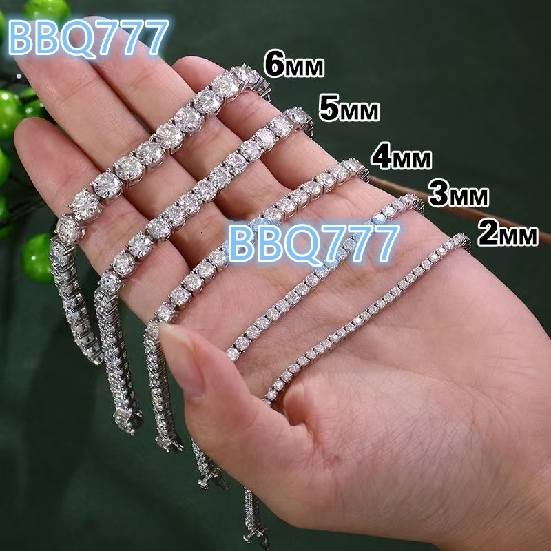 2025Lowest Price Diamond Tennis Bracelet 18k Gold Plated 2mm 3mm 4mm 5mm 6mm Moissanite VVS1 Women 925 Silver Tennis Bracelet