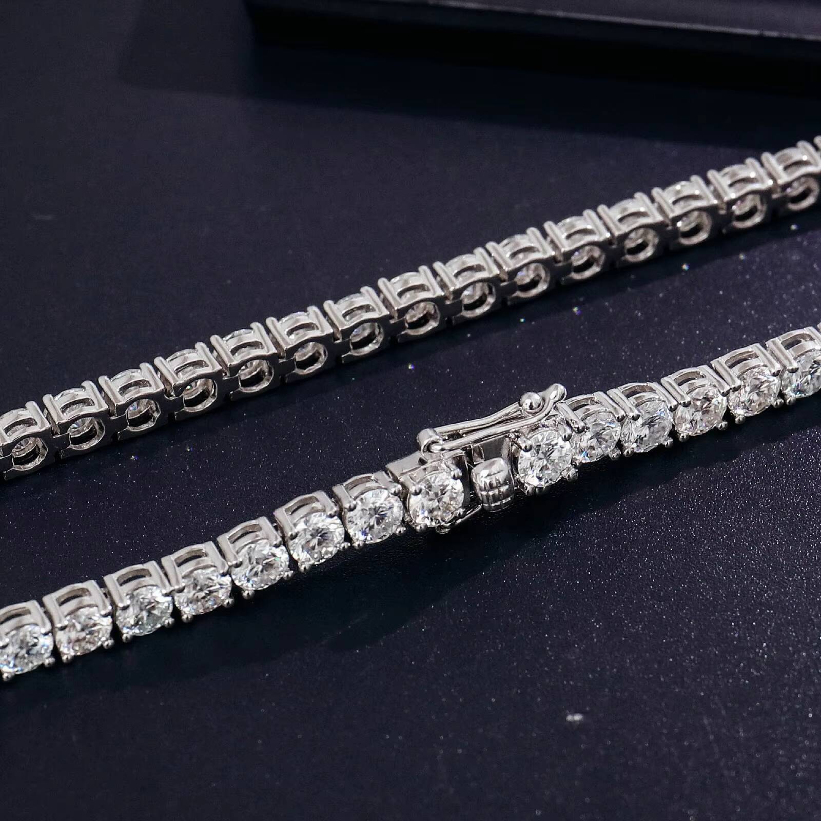 Iced Out 925 Sterling Silver Tennis Bracelet Rose White Yellow Tennis Chain 4mm Moissanite Diamond Bracelet for Man Women