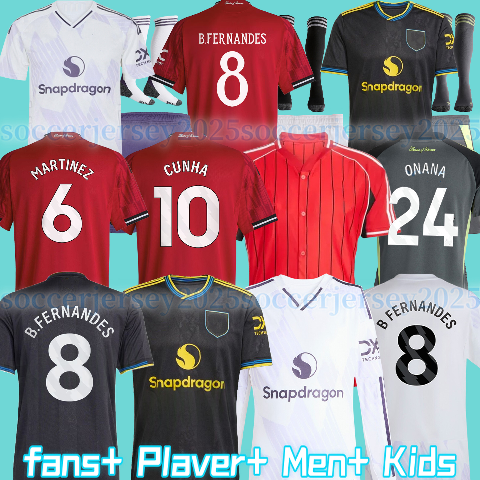 25 26CUNHA DE LIGT HOJLUND MAINOO MOUNT football shirt Soccer Jersey Pre match Stone Roses MARTINEZ CASEMIRO B. FERNANDES 24 25 26 kit kids tops YORO DORGU Mount AMAD